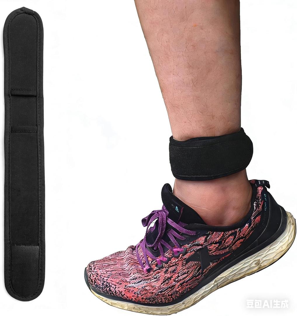 Adjustable Hook and Loop Ankle Band Compatible with Fitbit Charge 6 5 4 3 2/Inspire 3 2 HR/Luxe/Alta HR/Flex 2, Ankle Strap for Men and Women, Black, L