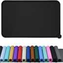 Waterproof Pet Feeding Mat with High Raised Edges, Heavier and Thicker Placemats for Cat Dog Water Bowl with BPA Free, Dogs Cats Food Mats for Messy Drinkers to Prevent Spill and Protect Floors (18.5" x 11.5", Black)