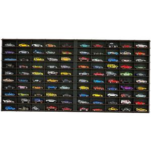 100 Car 1/64 Model Car Display Case,Toy Car Storage Organizer,Cars Storage Showcase, Wall Display Case,1/64 Display Case with Shelves,Wall Mounted Display Case,Toy Car Organizer (Black)
