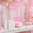 Brylla 16 PCS Pink Bows & Cherry Gifts Bag Bulk, Small Pink Gift Bag, Coquette Goodie Bag Party Favor Paper Bags for Birthday Party Wedding