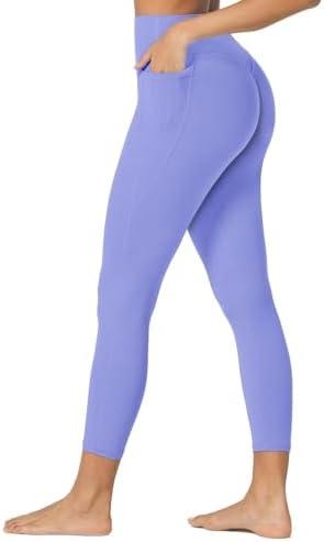 Sunzfly Invisible Butt Scrunch Workout Leggings with Pockets for Women, No Front Seam Gym Yoga Pants with Tummy Control Size M