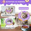 Cat Cone Collar Soft, Cat Recovery Collar for Wound Healing Cute Donut Adjustable Kitten Cones to Stop Licking Comfortable Lightweight Neck Elizabethan Collars for Kittens After Surgery (M)