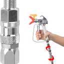 2 x DUSICHIN Airless Spray Gun Swivel Joint 1/4-Inch 360 Degrees Rotate High Pressure Spray Gun Hose Stainless Steel Swivel Joint Connector Accessories for Graco Paint Sprayers Hose DUS0181