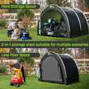 Happy Travel Bike Storage Tent Shed, Outdoor Waterproof Bicycle Covers Shelter with Window for Bikes,Oversized Outside Portable Sheds for Lawn Mower,Garden Tools, Arch-8x7x5.6ft