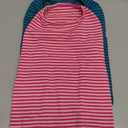 Dog Shirts Cotton Striped T-Shirts, Breathable Basic Vest for Puppy and Cat, Super Soft Stretchable Doggy Tee Tank Top Sleeveless, Fashion & Cute Color for Boys and Girls (L, Pink+Green)