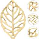 Uonlytech 200Pcs Gold Hollow Leaf Charms for Jewelry Making Lightweight Metal Pendants for Diy Earrings Necklaces Hair Clips Crafting Ornaments