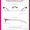3 Pack Rimless Reading Glasses for Women Blue Light Blocking Readers Tinted Edge Spring Hinge Pattern Print Arm Eyeglasses Mix 1.25