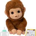 Little Live Pets My Baby Monkey Mango, 50+ Sounds and Reactions, Plush Interactive Monkey Toy Set with Accessories, Interactive Pets for Kids Ages 4+