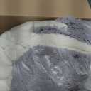 Flysheep Luxury Faux Fur Shaggy Comforter Set Full/Queen Size, Plush & Sherpa Reversible Comforter Grey, 3 Pieces Fluffy Fuzzy Bedding Set Ultra Soft and Warm for Winter (1 Comforter + 2 Pillowcases)