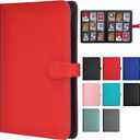 HerriaT Trading Card Binder, 9 Pocket PU Cover Card Collection Binder for 360 Cards, Premium Card Book, Sturdy Card Holder Folders, Card Album for YuGiOh, MTG, TCG, Game Cards & Sports Cards (Red)