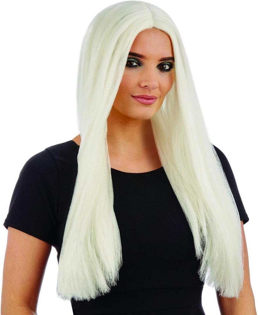 fun shack Halloween Wigs For Women Glow In The Dark Hair UV Rave Witch Glow Cosplay Wig For Adults