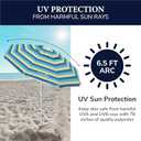 Caribbean Joe Beach Umbrella, Portable and Adjustable Tilt Sun Umbrella with UV Protection, Vented Canopy, Full 6.5 ft Arc