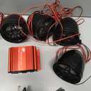 4 Channels UTV ATV Anti-Theft Bluetooth Amplifier Sound System Hand-Free Speakers FM USB Audio System Stereo Remote Control Anti-Theft Police Guard-Alarm 4X 3 Inch Speakers