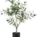 YOLEO Artificial Olive Tree 2FT Tall Faux Silk Plant for Home Office Decor Indoor Small Fake Olive Tree with Lifelike Olive Fruits