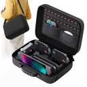 Lmcpa Storage Case for Nintendo Switch 2,Protective Hard Travel Carry Case for Switch 2 Camera,Console,Pro Controller and Other Switch 2 Accessories with 22 Game Cartridges and Shoulder Strap, Black