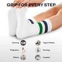 Pilates Socks for Women Non Slip, Cotton Crew Grippy Yoga Socks with Grips for Maternity Hospital Workout, 3 Pairs