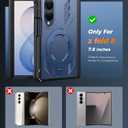 FNTCASE for Samsung Galaxy Z Fold 8 Case with 360 Spin Magnetic Kickstand | Hinge Protection, Screen Protector, Fit for MagSafe, Heavy Duty Military-Grade, Non-Slip Grip, Z Fold 8 Wide Cover Blue