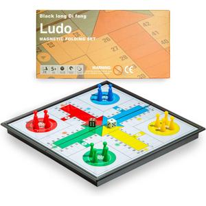 Ludo Magnetic Folding Travel Board Game Set - 9.75 Inches