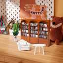 DIYDEC Mini Bookshelf with 240pcs Mini Books Sofa Desk Plant Miniature Anxiety Bookshelf Ornament Tiny Small Library Decor Shake Away Your Anxiety for Book Lovers Gift Home Room Office