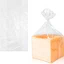 Clear Gusseted Poly Bags, 6 x 3 x 15 Inch. 100 Pack Plastic Bread Bags for Homemade Bread. Waterproof 0.65 Mil Polyethylene Flat Bottom Bag. Tear-Resistant Clear Baggies with Open Top