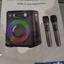 VOSOCO Karaoke Machine with 2 Wireless Microphones, Portable Bluetooth Speaker for Adults Kids, PA Systems Support TWS Echo Adjust TF USB AUX for Home Party Outdoor Travel (T03-2 MICS)