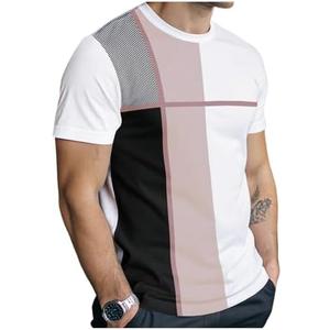 SOLY HUX Men's Casual T Shirts Short Sleeve Crew Neck Color Block Graphic Tees Shirt Summer Tops, XL