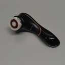 Facial Cleansing Brush, Electric Face Scrubber Rechargeable Exfoliator IPX-7 Waterproof Rotating Cleanser for Exfoliating, Massaging and Deep Cleansing for Women & Men with 4 Brush Heads Black (Black & Rose Gold)