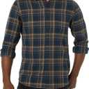 Amazon Essentials Men's Flannel Shirts Long Sleeve, Slim-Fit Button Down Plaid (Large, Brown Dark Navy Plaid)