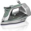 Hamilton Beach Steam Iron & Vertical Steamer for Clothes with Scratch-Resistant Durathon Soleplate, Digital Fabric Selector + 8 Retractable Cord, 3-Way Auto Shutoff, Anti-Drip, 1800 Watts, Green