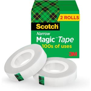 Scotch Magic Tape, Invisible, Home Office Supplies and Back to School Supplies for College and Classrooms, 2 Rolls