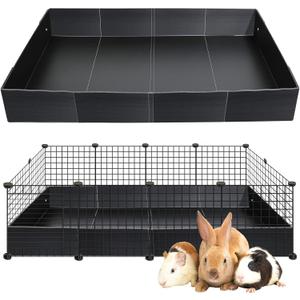 Geelin Corrugated Plastic Cage Liners Base 2 x 4 Panel Size Guinea Pig Cage Liner for Guinea Pigs Hedgehogs Rabbits Applied with C&C Cages, Black