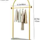 Gold Clothing Rack with Marble Base,Modern Metal Garment Rack for Bedroom,Entryway & Boutique Display,Sturdy Open Closet Clothes Rack for Hanging Clothes,Coat Rack freestanding Heavy Duty