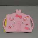 WESADN for iPad 10th Generation Case 10.9 Inch 2022 Kids Girls for iPad A16 Case 11th Gen 11 Inch 2025 with Screen Protector Shoulder Strap Kickstand Keychain Cute Rabbit Silicone Tablet Cover,Pink