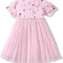 Toddler Girls Princess Dress Cotton Cat Doll Spot Lace Tulle Party Holiday Dress Kids 5T