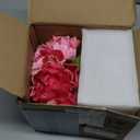 Hollyone Peonies Artificial Flowers with Vase Hot Pink Faux Flowers Peony Fake Flowers Silk Flower Arrangements in Glass Vase with Faux Water for Home Decor Bathroom Table Centerpiece Decorations