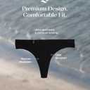 saalt Comfort Modal Thong Period Underwear - Light Absorbency - Keeps You Dry from All Leaks (Black, M)