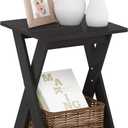 FURINNO Modern Simplistic End Table, 1-Pack Without Tray, Espresso