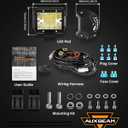 Auxbeam 6 Modes Amber White Series 4 Inch 120W Strobe LED Pod Lights Dual Color Auxiliary Offroad Light Bar Spot Flood Combo Flashing Fog Lights A-Pillar Bumper Grille Mount, Pair