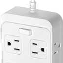 Short Extension Cord 0.3ft Power Strip-8 AC & 6 USB Ports(2 USB C), Multi Plug Outlet Extender, Non-Surge Protection for Cruise Travel Home Office Dorm Hotel