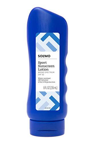  Solimo Sport Sunscreen Lotion, SPF 50, Reef Friendly (Octinoxate & Oxybenzone Free), Broad Spectrum UVA/UVB Protection, 8 Fluid Ounce