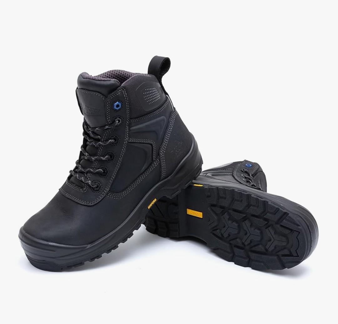 6" Safety Work Boots For Men Water Resistant Composite Toe Puncture Resistant EH Non Slip No Metal ASTM F2413-18 Comfortable&Durable MW9276 Black 10