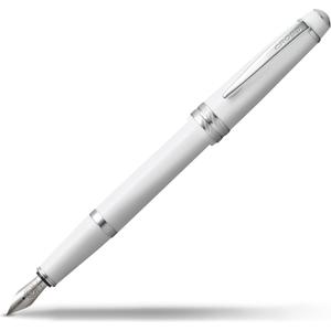 Cross Bailey Light Refillable Fountain Presented in a Everyday Gift Box - Medium Point, Black Ink, Polished White