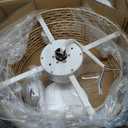 20" Boho Ceiling Fans with Lights, Rattan Fandelier Chandelier Ceiling Fan with Light Remote Control, Caged with 6 Speeds for Bedroom, Nursery