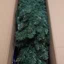 6FT Pre-Lit Christmas Tree, Artificial Pencil Holiday Decoration with LED Light & 477 Tips, Metal Foldable Stand for Indoor Use, Green