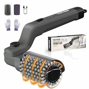 YEYES Electric Grill Brush for Outdoor Grill - 3-Speed Cordless Rechargeable Cleaner with 7-Angle Adjustable Head, Powerful Rotation BBQ Scrubber for Porcelain and Charcoal Grates (Charcoal Gray)