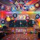 3 x Yinder Vbs Classroom Banner Illumination Lightbulb Style Paper Hanging Decorations Set Christian Jesus Banner Light Bulb Shaped Paper Hanging for Vacation Bible School and Sunday School Church Decor