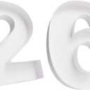 12 inch Fillable Number Paper Mache Cardboard Cutouts Sweet Charcuterie Board Tray (White, 26 Shape)