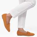 MUSSHOE Pointed Toe Women FlatsSlip-on Loafers ShoesComfortable Dressy Casual Business Office Ballet Flats for Working Women Aged 25-45 All Seasons (Brown)