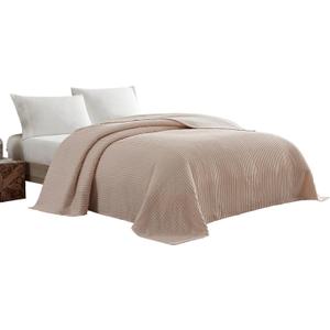 Beatrice Home Fashions Channel Chenille Bedspread, Queen, Blush