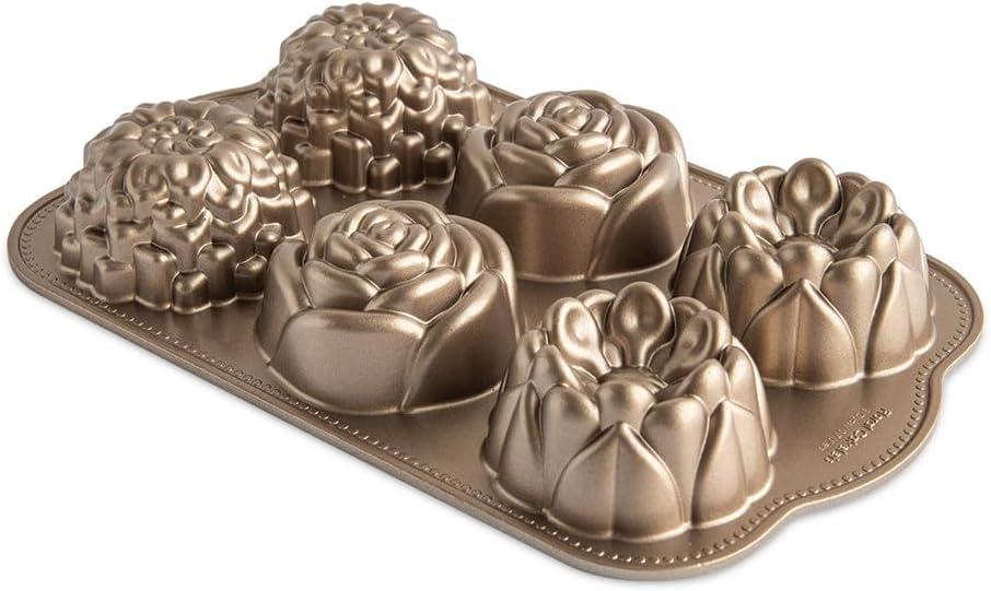 Nordic Ware Floral Cakelet, 3 Cups, Toffee